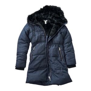 H&M Navy Hooded Puffer Coat